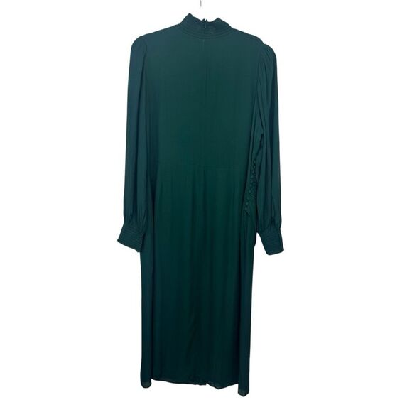 NEW Reformation Aude Long Sleeve Midi Dress Forest Green Size 18 - Picture 5 of 8